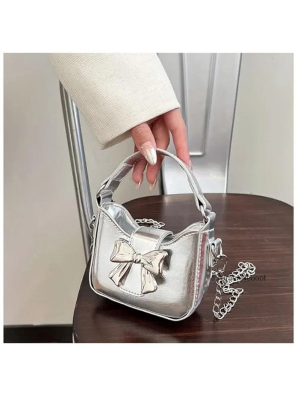 Girls Mini Crossbody Purse PU Leather Bowknot Shoulder Bag Wristlet
